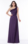 ColsBM Nola Violet Modern A-line One Shoulder Chiffon Ruching Plus Size Bridesmaid Dresses
