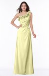 ColsBM Nola Wax Yellow Modern A-line One Shoulder Chiffon Ruching Plus Size Bridesmaid Dresses