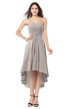ColsBM Hannah Fawn Casual A-line Halter Half Backless Asymmetric Ruching Plus Size Bridesmaid Dresses