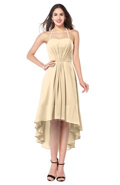 ColsBM Hannah Marzipan Casual A-line Halter Half Backless Asymmetric Ruching Plus Size Bridesmaid Dresses