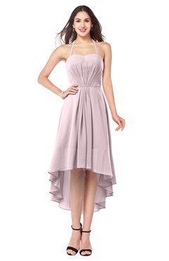 ColsBM Hannah Pale Lilac Casual A-line Halter Half Backless Asymmetric Ruching Plus Size Bridesmaid Dresses