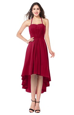 ColsBM Hannah Scooter Casual A-line Halter Half Backless Asymmetric Ruching Plus Size Bridesmaid Dresses