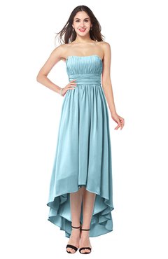 ColsBM Autumn Aqua Simple A-line Sleeveless Zip up Asymmetric Ruching Plus Size Bridesmaid Dresses