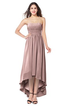 ColsBM Autumn Bridal Rose Simple A-line Sleeveless Zip up Asymmetric Ruching Plus Size Bridesmaid Dresses