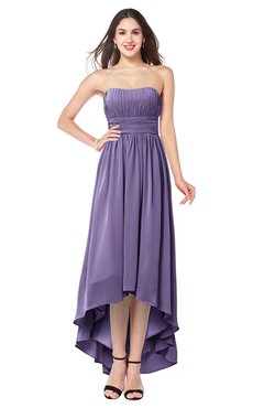 ColsBM Autumn Chalk Violet Simple A-line Sleeveless Zip up Asymmetric Ruching Plus Size Bridesmaid Dresses