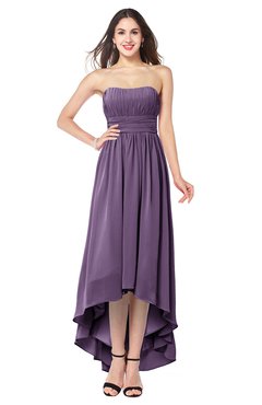 ColsBM Autumn Chinese Violet Simple A-line Sleeveless Zip up Asymmetric Ruching Plus Size Bridesmaid Dresses