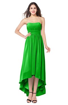 ColsBM Autumn Classic Green Simple A-line Sleeveless Zip up Asymmetric Ruching Plus Size Bridesmaid Dresses