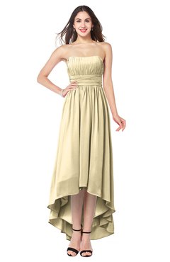 ColsBM Autumn Cornhusk Simple A-line Sleeveless Zip up Asymmetric Ruching Plus Size Bridesmaid Dresses