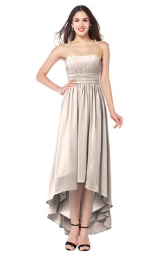 ColsBM Autumn Cream Pink Simple A-line Sleeveless Zip up Asymmetric Ruching Plus Size Bridesmaid Dresses