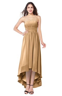 ColsBM Autumn Desert Mist Simple A-line Sleeveless Zip up Asymmetric Ruching Plus Size Bridesmaid Dresses
