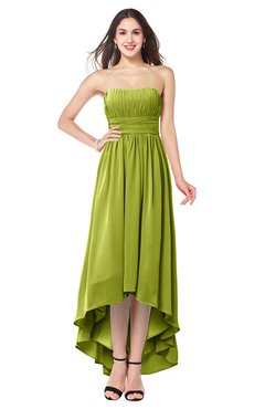 ColsBM Autumn Green Oasis Simple A-line Sleeveless Zip up Asymmetric Ruching Plus Size Bridesmaid Dresses