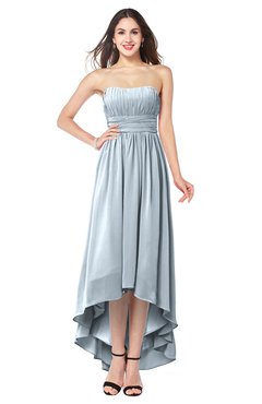 ColsBM Autumn Illusion Blue Simple A-line Sleeveless Zip up Asymmetric Ruching Plus Size Bridesmaid Dresses