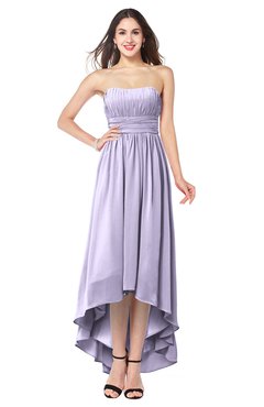 ColsBM Autumn Light Purple Simple A-line Sleeveless Zip up Asymmetric Ruching Plus Size Bridesmaid Dresses