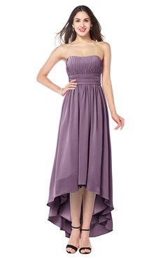 ColsBM Autumn Mauve Simple A-line Sleeveless Zip up Asymmetric Ruching Plus Size Bridesmaid Dresses