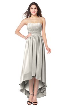 ColsBM Autumn Off White Simple A-line Sleeveless Zip up Asymmetric Ruching Plus Size Bridesmaid Dresses