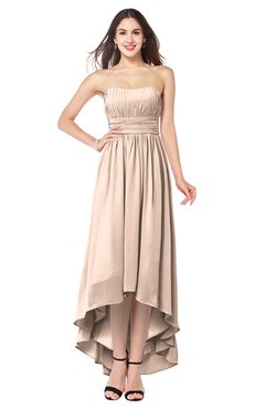 ColsBM Autumn Peach Puree Simple A-line Sleeveless Zip up Asymmetric Ruching Plus Size Bridesmaid Dresses