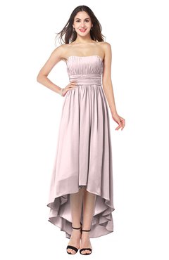 ColsBM Autumn Petal Pink Simple A-line Sleeveless Zip up Asymmetric Ruching Plus Size Bridesmaid Dresses