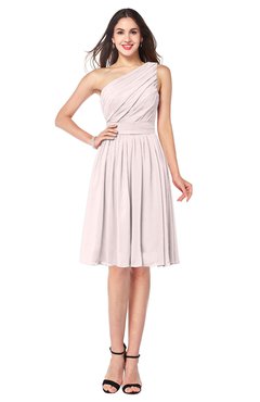ColsBM Lorelei Angel Wing Elegant Asymmetric Neckline Zipper Chiffon Knee Length Plus Size Bridesmaid Dresses