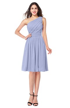 ColsBM Lorelei Lavender Elegant Asymmetric Neckline Zipper Chiffon Knee Length Plus Size Bridesmaid Dresses