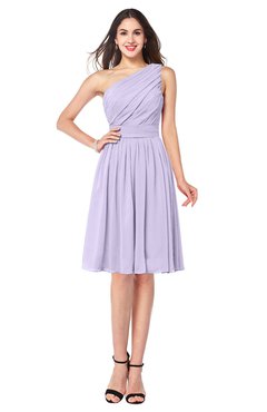 ColsBM Lorelei Light Purple Elegant Asymmetric Neckline Zipper Chiffon Knee Length Plus Size Bridesmaid Dresses