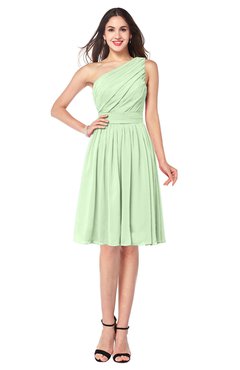 ColsBM Lorelei Seacrest Elegant Asymmetric Neckline Zipper Chiffon Knee Length Plus Size Bridesmaid Dresses