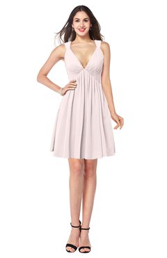 ColsBM Mara Light Pink Sexy A-line V-neck Sleeveless Chiffon Plus Size Bridesmaid Dresses