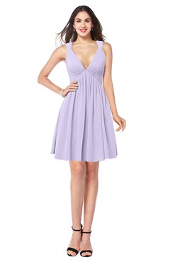 ColsBM Mara Pastel Lilac Sexy A-line V-neck Sleeveless Chiffon Plus Size Bridesmaid Dresses