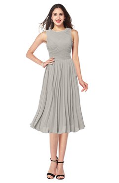 ColsBM Wynter Ashes Of Roses Traditional A-line Jewel Sleeveless Tea Length Pleated Plus Size Bridesmaid Dresses