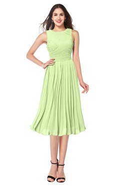 ColsBM Wynter Butterfly Traditional A-line Jewel Sleeveless Tea Length Pleated Plus Size Bridesmaid Dresses