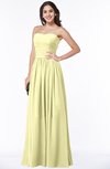 ColsBM Janelle Wax Yellow Modern Zip up Chiffon Floor Length Pleated Plus Size Bridesmaid Dresses