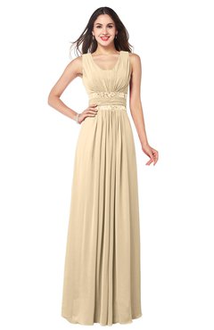ColsBM Kelly Apricot Gelato Glamorous A-line Zip up Chiffon Sash Plus Size Bridesmaid Dresses