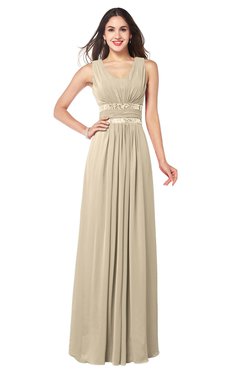 ColsBM Kelly Champagne Glamorous A-line Zip up Chiffon Sash Plus Size Bridesmaid Dresses