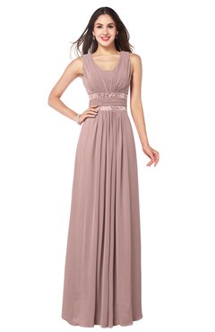 ColsBM Kelly Nectar Pink Glamorous A-line Zip up Chiffon Sash Plus Size Bridesmaid Dresses