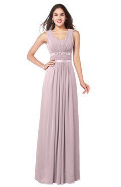 ColsBM Kelly Pale Lilac Glamorous A-line Zip up Chiffon Sash Plus Size Bridesmaid Dresses