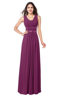 ColsBM Kelly Raspberry Glamorous A-line Zip up Chiffon Sash Plus Size Bridesmaid Dresses