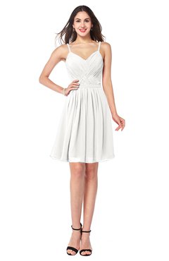 ColsBM Scarlet Cloud White Simple Spaghetti Sleeveless Half Backless Ribbon Plus Size Bridesmaid Dresses