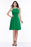 ColsBM Brynn Green Simple A-line Jewel Half Backless Beaded Bridesmaid Dresses