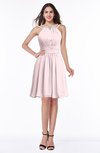 ColsBM Brynn Petal Pink Simple A-line Jewel Half Backless Beaded Bridesmaid Dresses