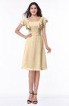 ColsBM Emely Apricot Gelato Simple A-line Portrait Knee Length Ribbon Plus Size Bridesmaid Dresses