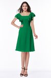 ColsBM Emely Green Simple A-line Portrait Knee Length Ribbon Plus Size Bridesmaid Dresses