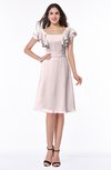 ColsBM Emely Light Pink Simple A-line Portrait Knee Length Ribbon Plus Size Bridesmaid Dresses
