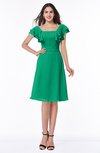 ColsBM Emely Sea Green Simple A-line Portrait Knee Length Ribbon Plus Size Bridesmaid Dresses