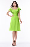 ColsBM Emely Sharp Green Simple A-line Portrait Knee Length Ribbon Plus Size Bridesmaid Dresses