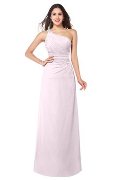 ColsBM Kamila Blush Traditional Asymmetric Neckline Sleeveless Half Backless Chiffon Floor Length Plus Size Bridesmaid Dresses