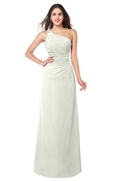 ColsBM Kamila Cream Traditional Asymmetric Neckline Sleeveless Half Backless Chiffon Floor Length Plus Size Bridesmaid Dresses
