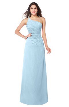 ColsBM Kamila Ice Blue Traditional Asymmetric Neckline Sleeveless Half Backless Chiffon Floor Length Plus Size Bridesmaid Dresses