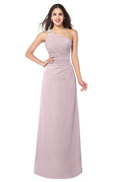 ColsBM Kamila Pale Lilac Traditional Asymmetric Neckline Sleeveless Half Backless Chiffon Floor Length Plus Size Bridesmaid Dresses