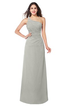 ColsBM Kamila Platinum Traditional Asymmetric Neckline Sleeveless Half Backless Chiffon Floor Length Plus Size Bridesmaid Dresses