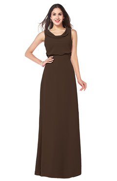ColsBM Willow Copper Classic A-line Jewel Sleeveless Zipper Draped Plus Size Bridesmaid Dresses