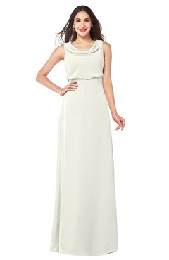 ColsBM Willow Cream Classic A-line Jewel Sleeveless Zipper Draped Plus Size Bridesmaid Dresses